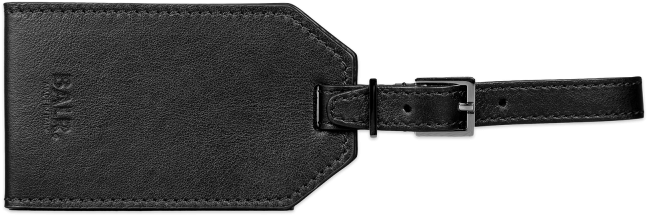 Black Leather Luggage Tag PNG image