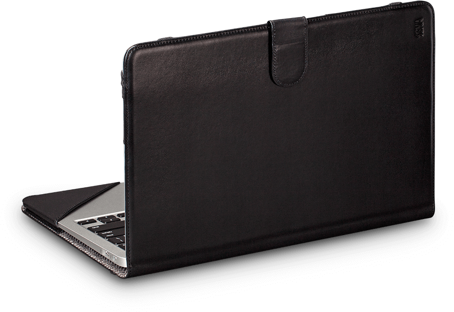 Black Leather Mac Book Case PNG image