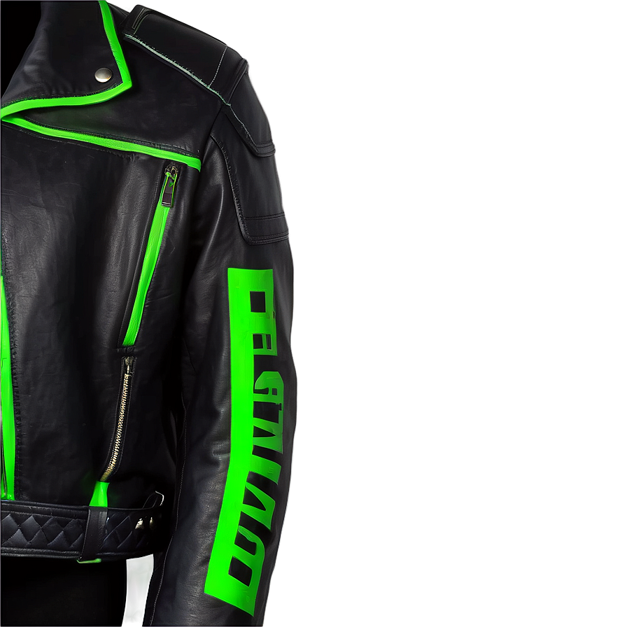 Black Leather Motorcycle Jacket Png Ghm24 PNG image