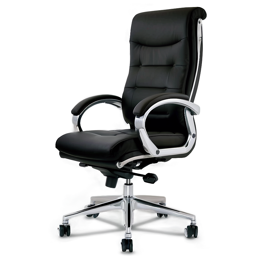 Black Leather Office Chair Png Pbw PNG image