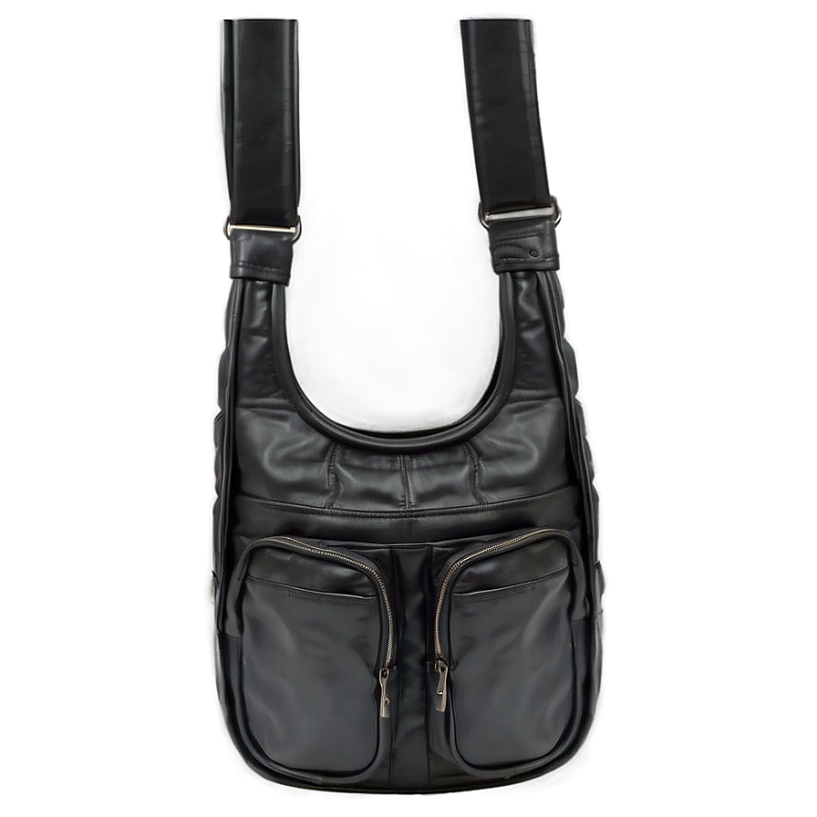 Black Leather Sling Bag Png Dyl PNG image