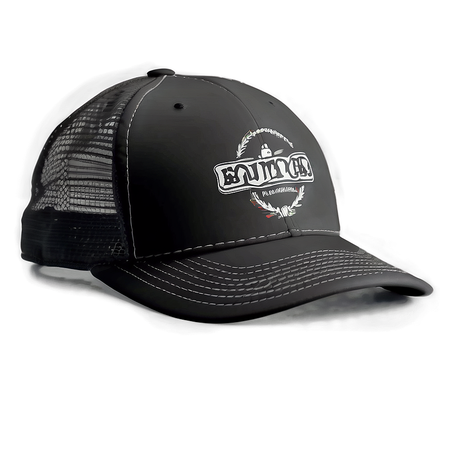 Black Leather Trucker Hat Png 18 PNG image