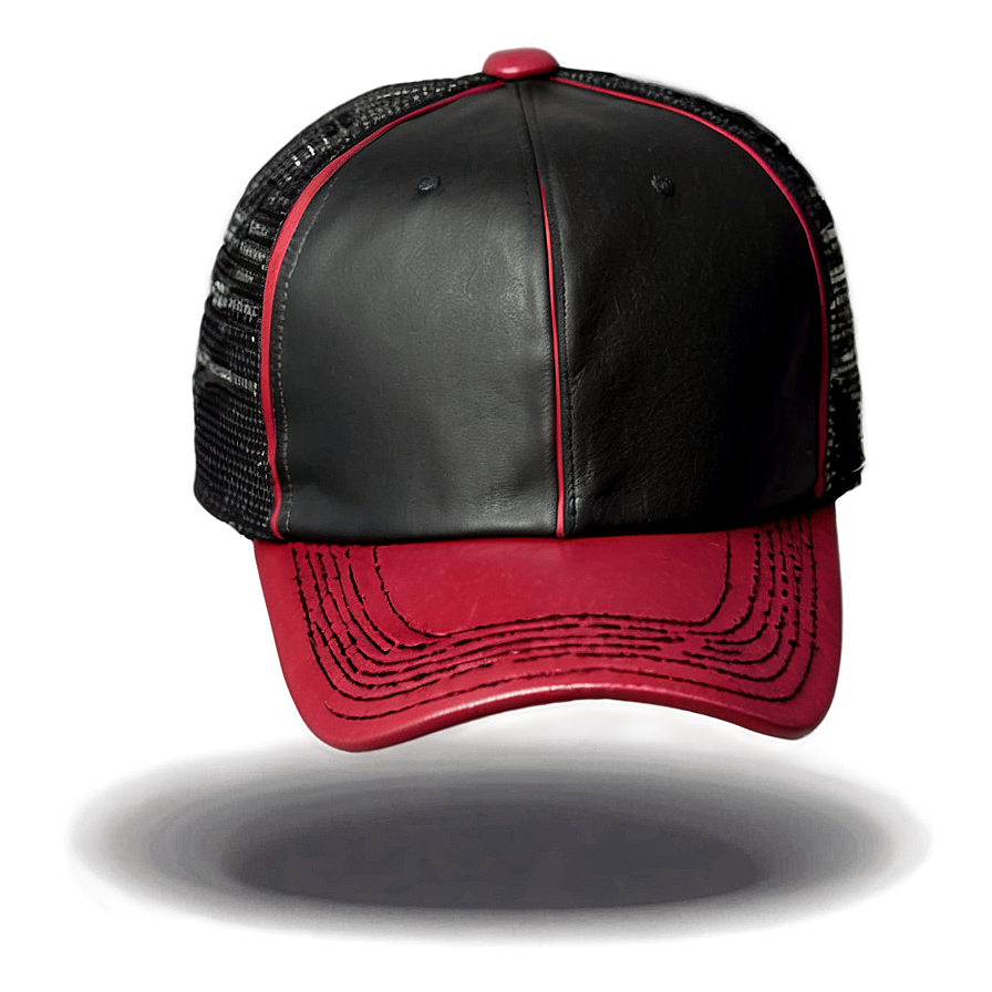 Black Leather Trucker Hat Png Bqv66 PNG image