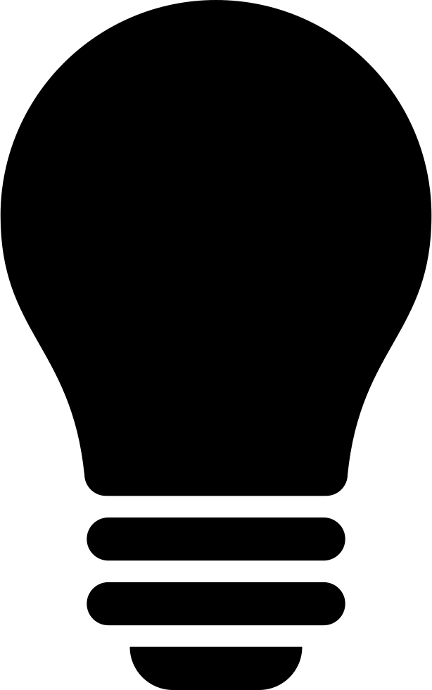 Black Lightbulb Icon PNG image