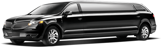 Black Lincoln Limousine Side View PNG image