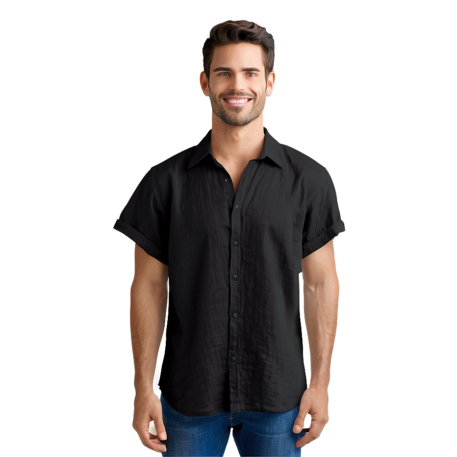 Black Linen Shirt Png 49 PNG image