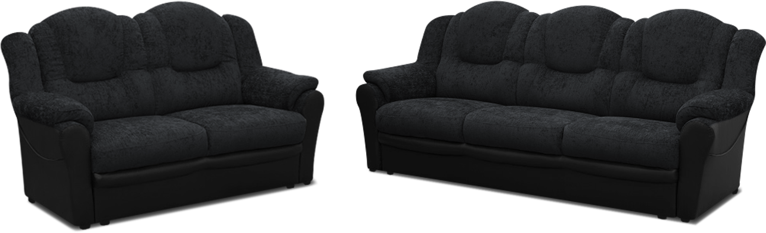 Black Loveseatand Sofa Set PNG image