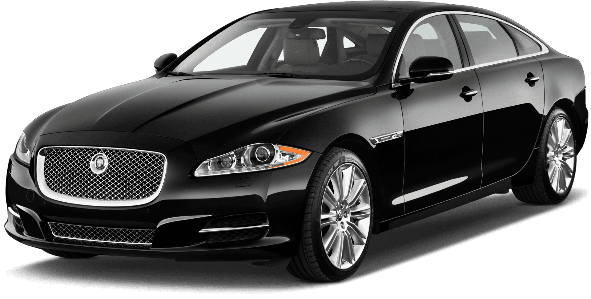 Black Luxury Sedan Profile View PNG image