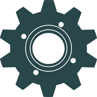 Black Mechanical Gear Icon PNG image