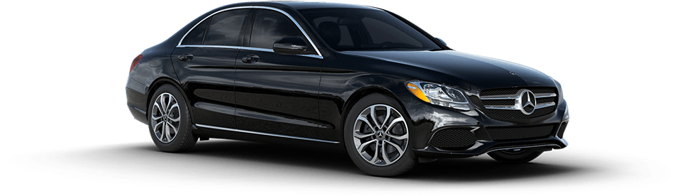 Black Mercedes Benz C Class Sedan PNG image