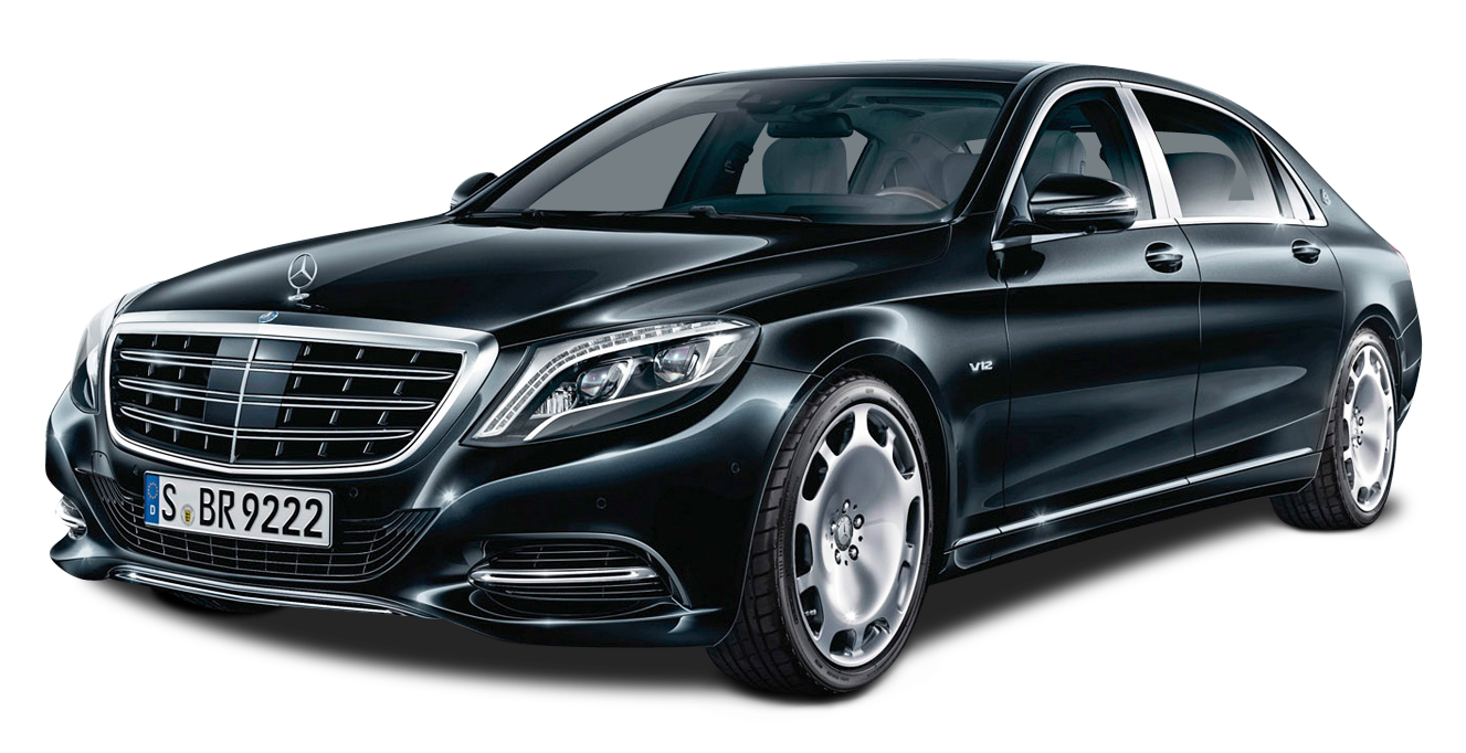 Black Mercedes Benz S Class Side View PNG image