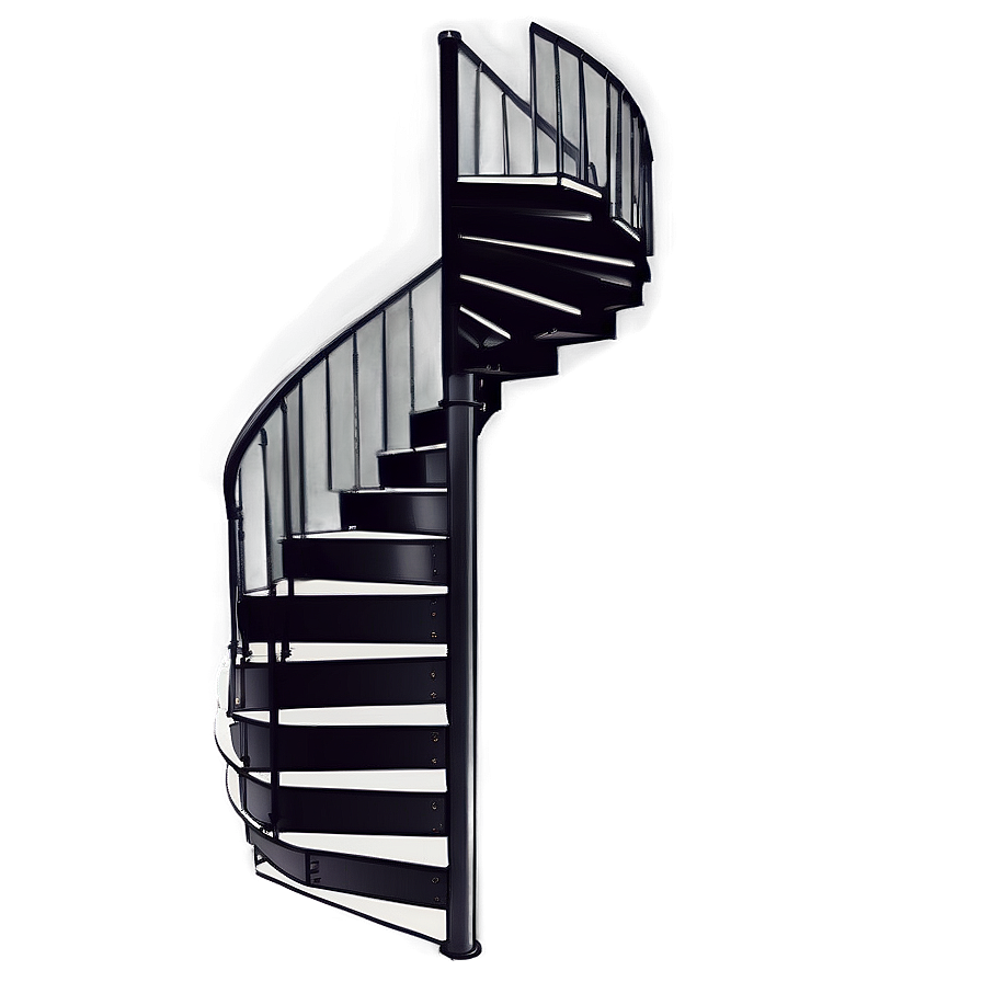 Black Metal Spiral Staircase Png 71 PNG image