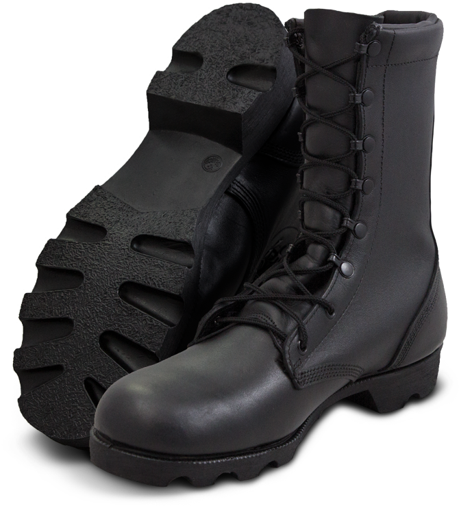 Black Military Boots PNG image
