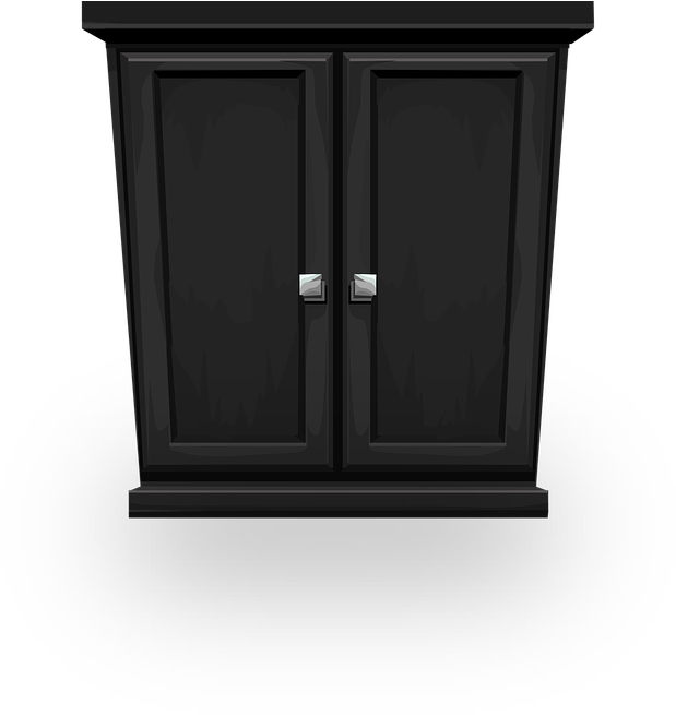 Black Modern Cupboard Closet Design PNG image