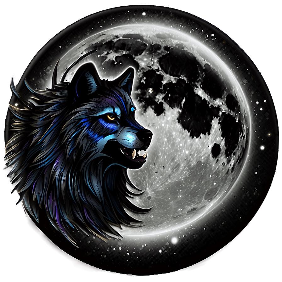 Black Moon And Wolf Png 11 PNG image