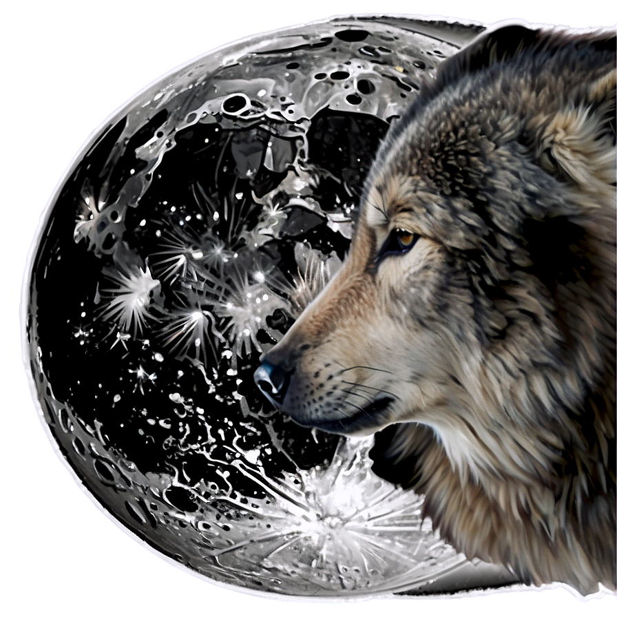 Black Moon And Wolf Png Voo68 PNG image