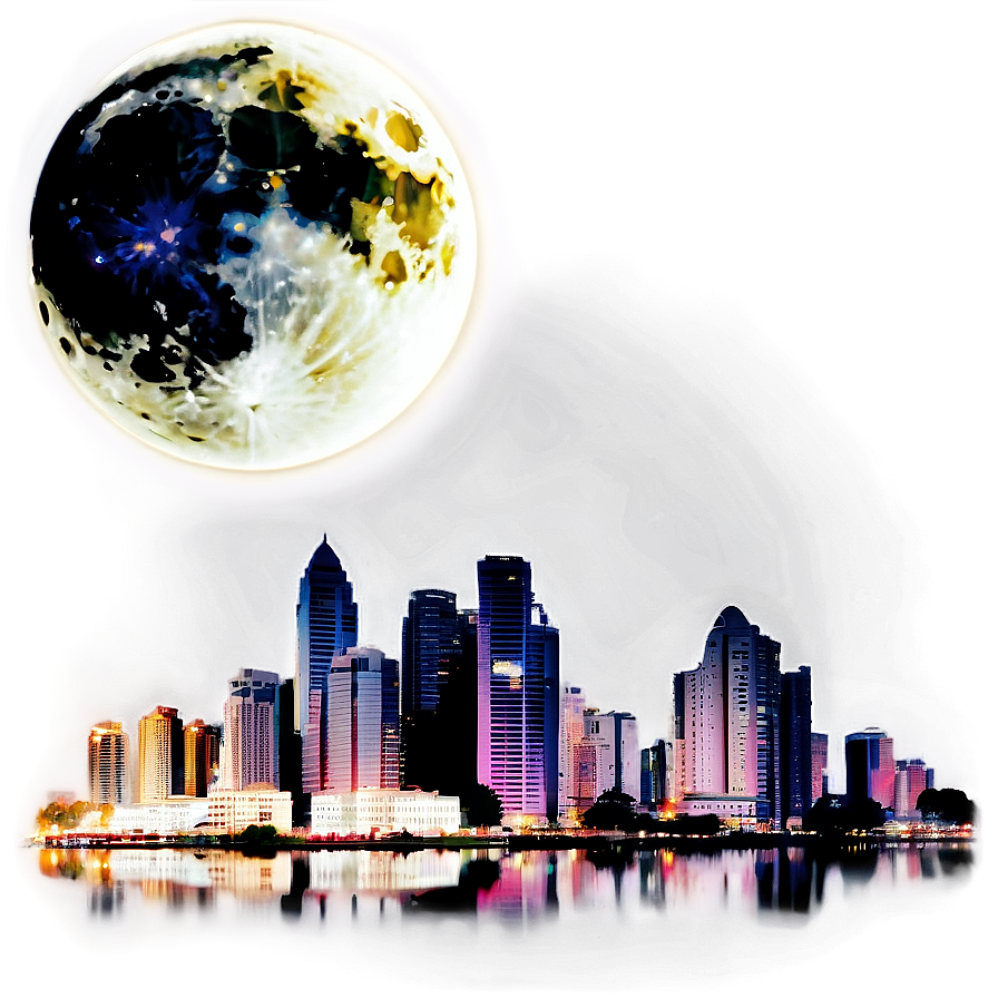 Black Moon Over City Png 5 PNG image