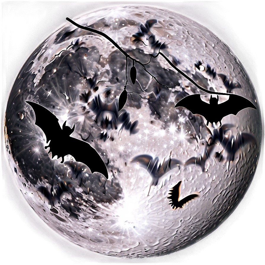 Black Moon With Bats Png Swh92 PNG image