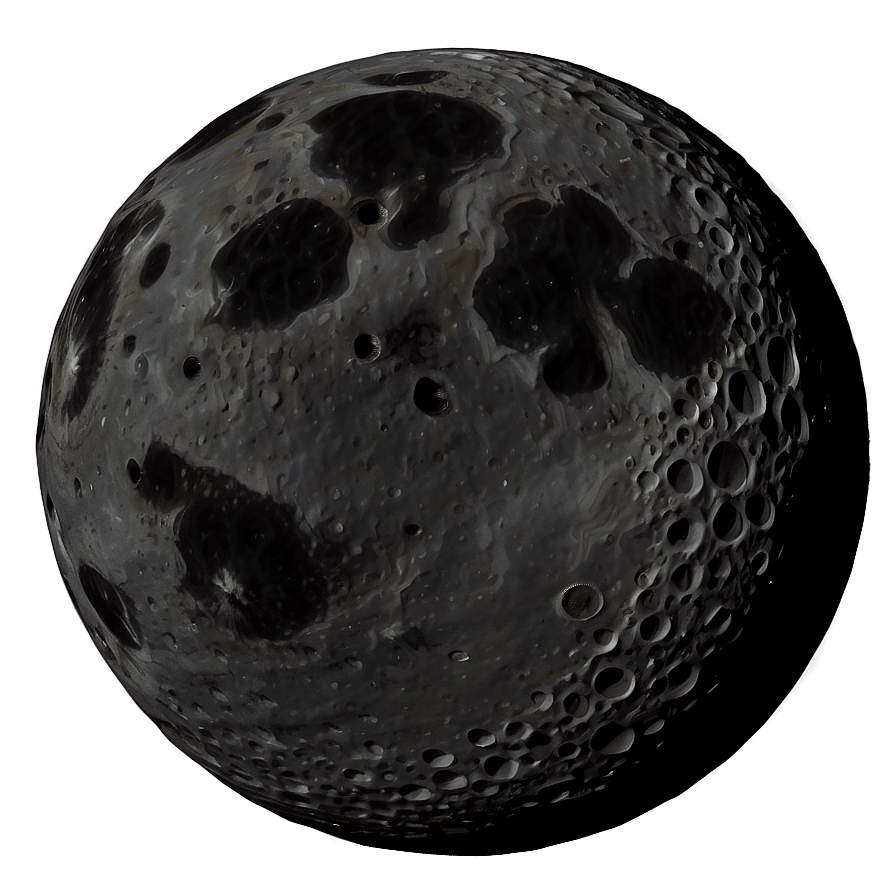 Black Moon With Craters Png 06252024 PNG image