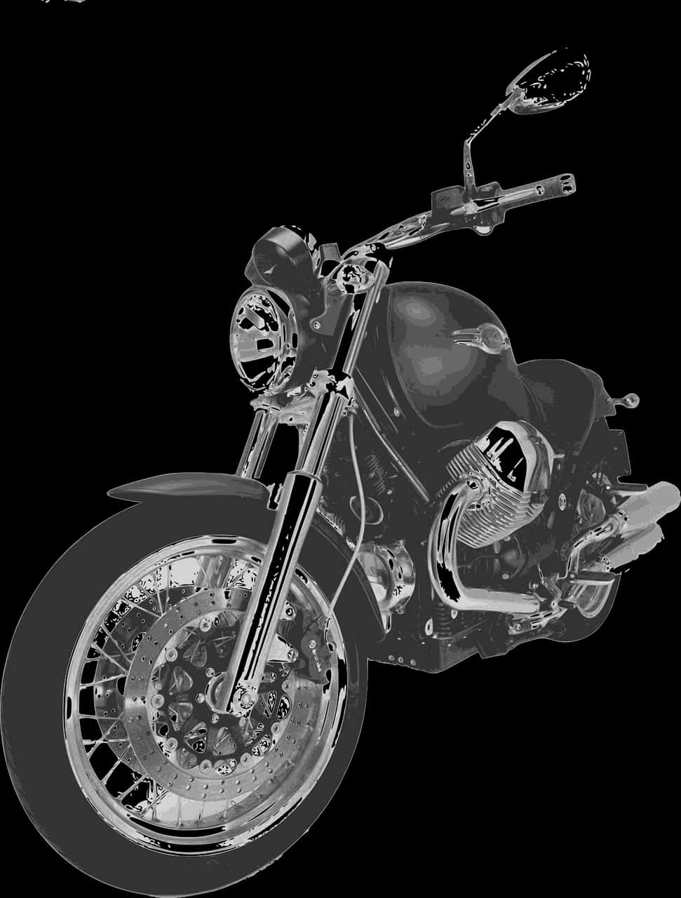 Black Motorcycle Artistic Rendering PNG image