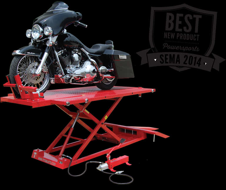 Black Motorcycleon Red Lift S E M A Award Winner PNG image