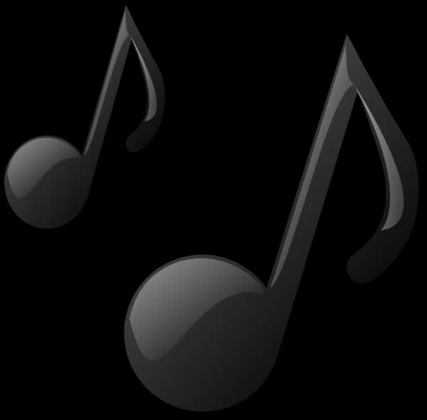 Black Music Notes Graphic PNG image
