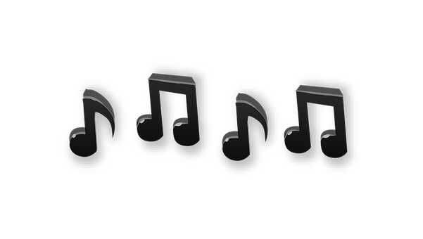 Black Music Noteson Dark Background PNG image