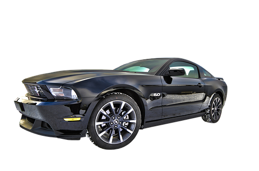 Black Mustang G T Side View PNG image