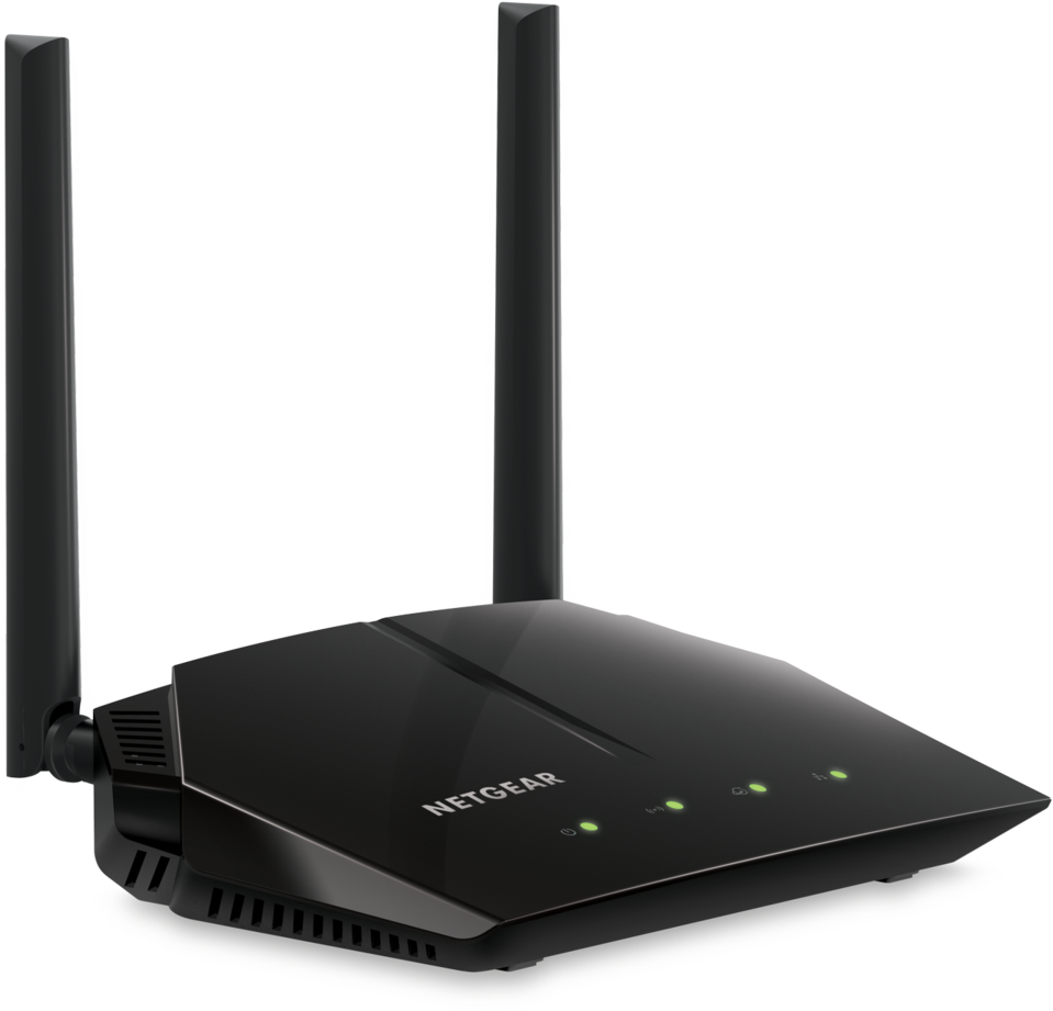 Black Netgear Wireless Router PNG image