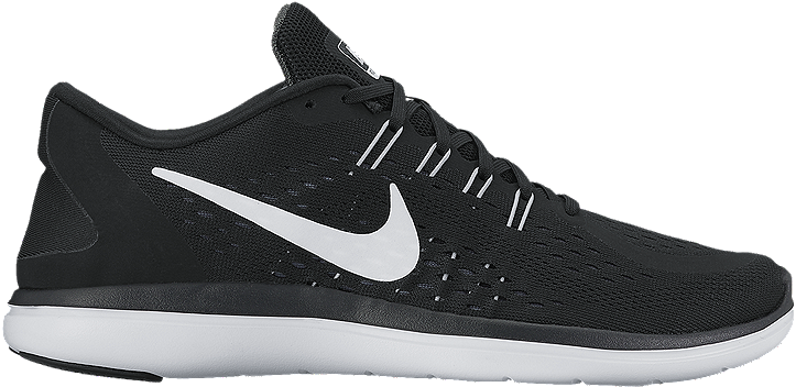 Black Nike Running Shoe Side View PNG image