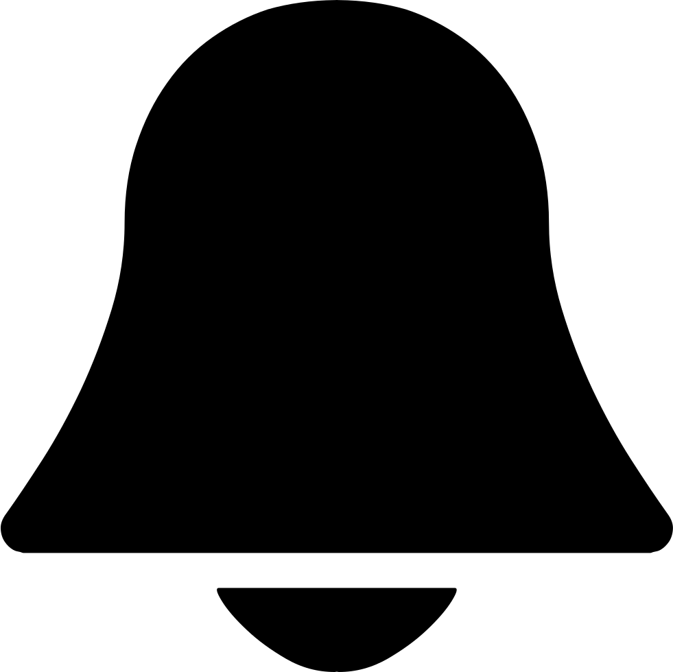 Black Notification Bell Icon PNG image