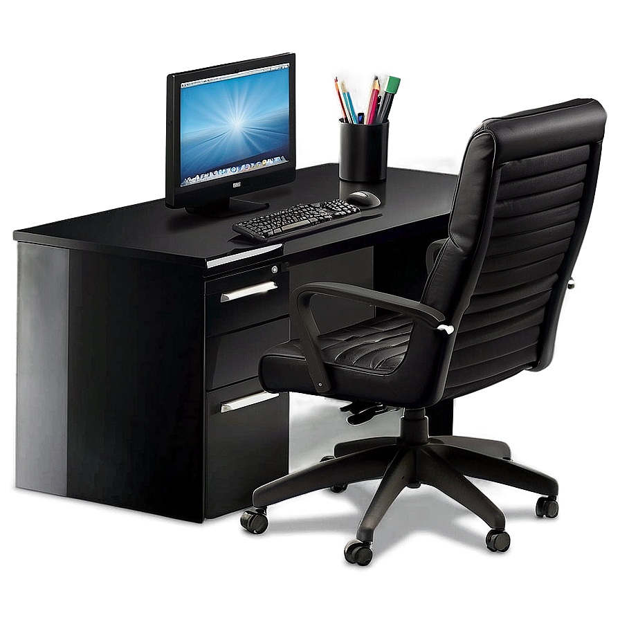 Black Office Desk Png Sxg78 PNG image