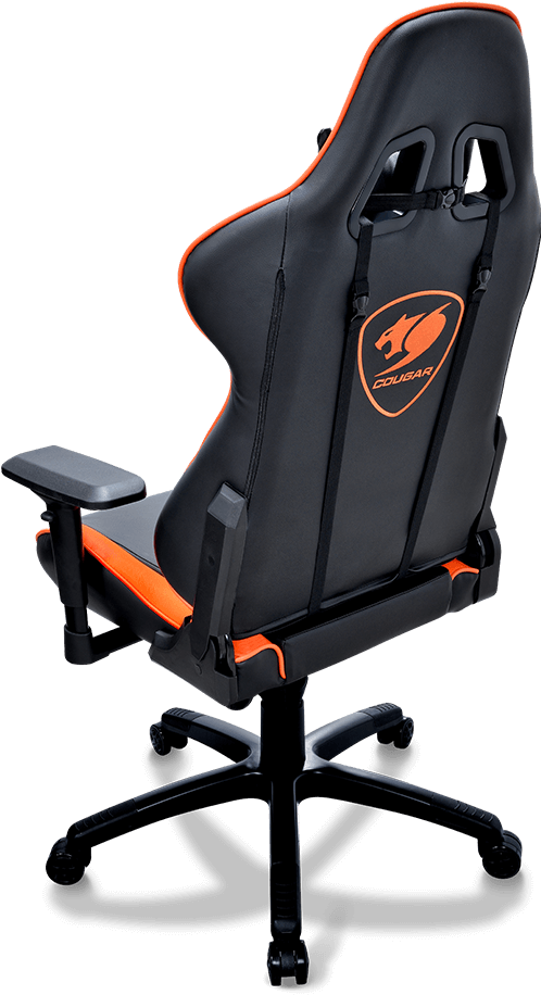 Black Orange Gaming Chair Cougar PNG image