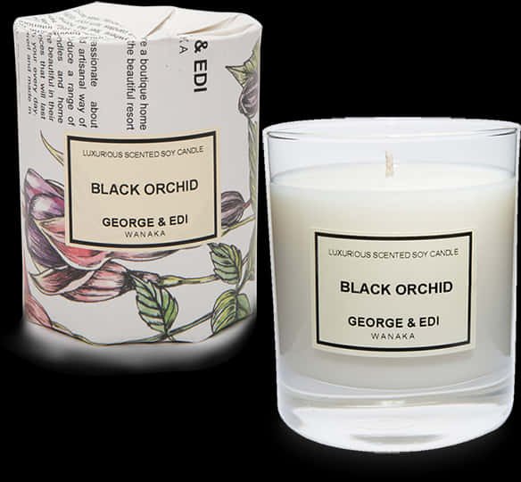 Black Orchid Scented Soy Candle PNG image