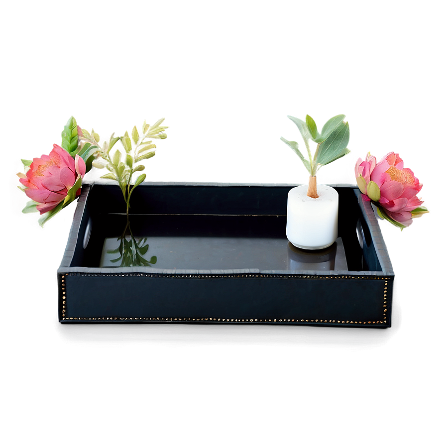 Black Ottoman Tray Png 06212024 PNG image