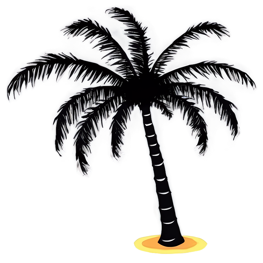 Black Palm Tree Silhouette Against Sunset Png 06262024 PNG image