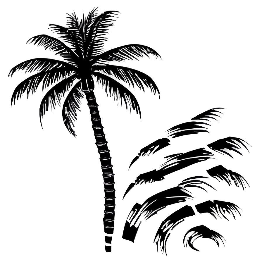 Black Palm Tree Tattoo Design Png Acw58 PNG image