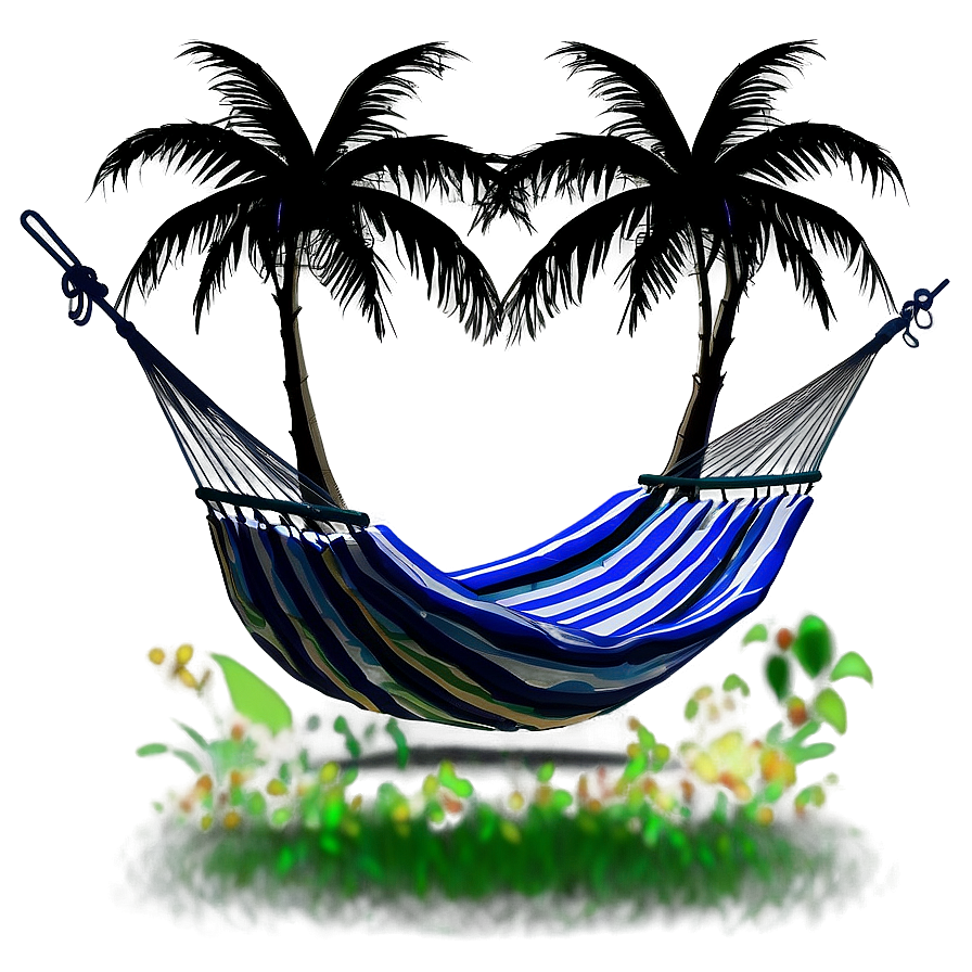 Black Palm Tree With Hammock Png Hsp70 PNG image