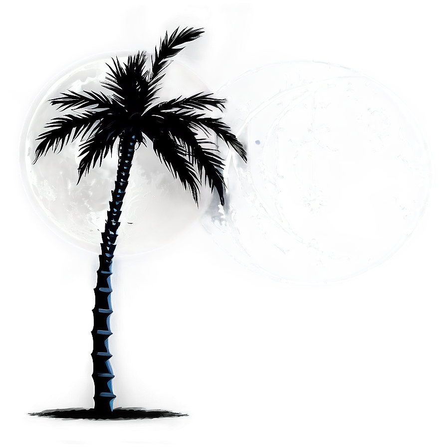 Black Palm Tree With Moon Png Ibk81 PNG image