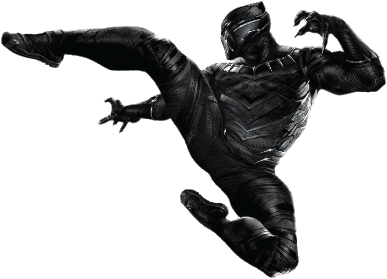 Black_ Panther_ Action_ Pose PNG image