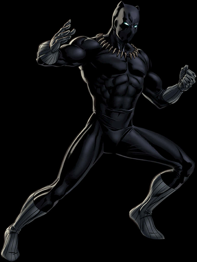 Black Panther Action Pose PNG image