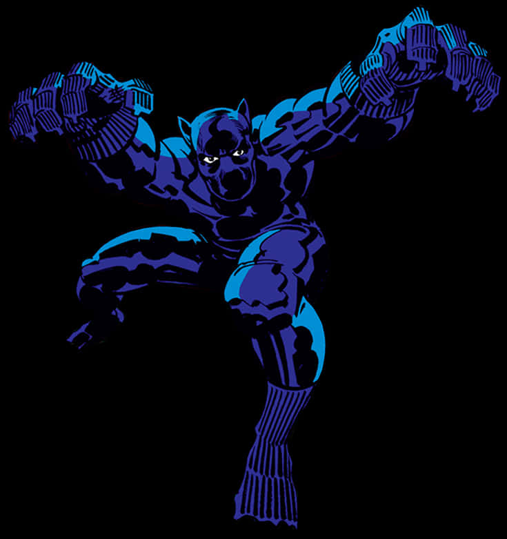 Black Panther Comic Art PNG image