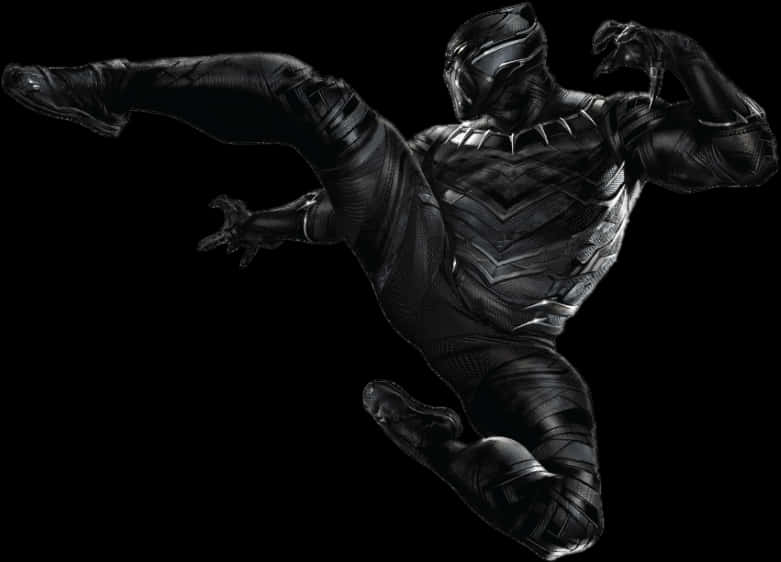 Black Panther In Action Pose PNG image