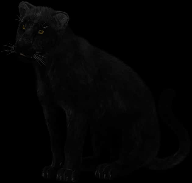 Black Panther In Darkness PNG image