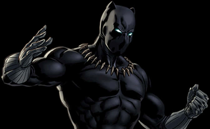 Black Panther Vigilant Stance PNG image