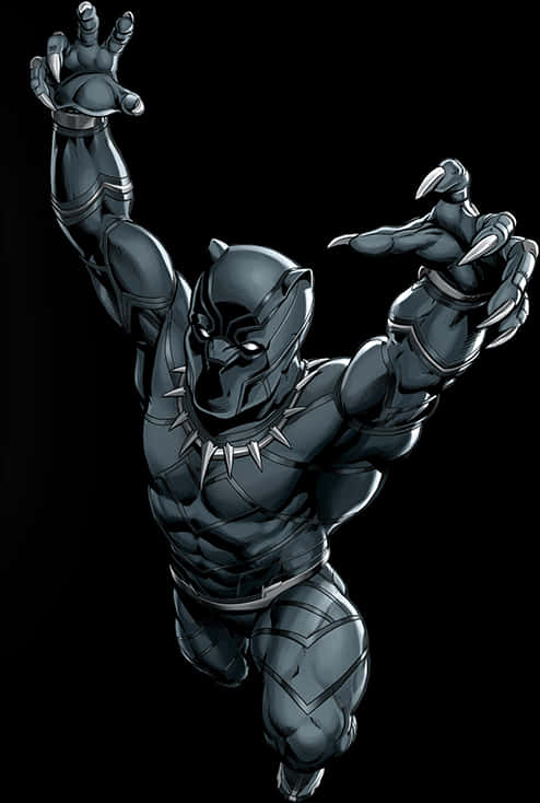 Black Pantherin Action Pose PNG image