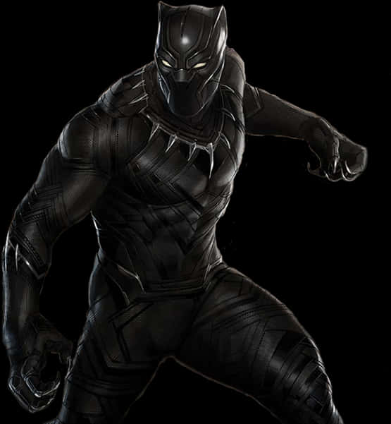 Black Pantherin Action Pose PNG image