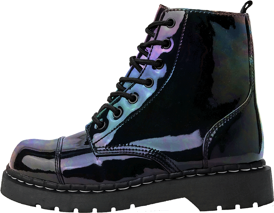 Black Patent Leather Boot PNG image
