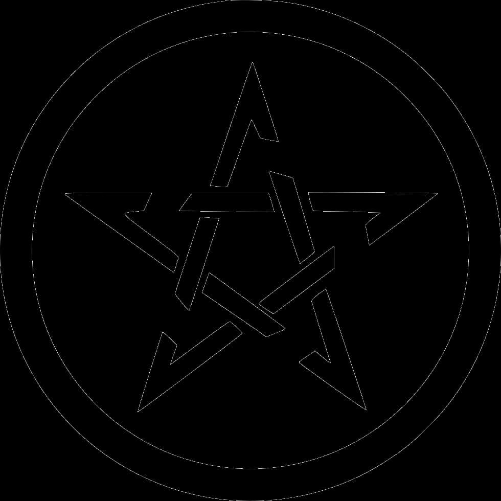 Black Pentagram Outline PNG image
