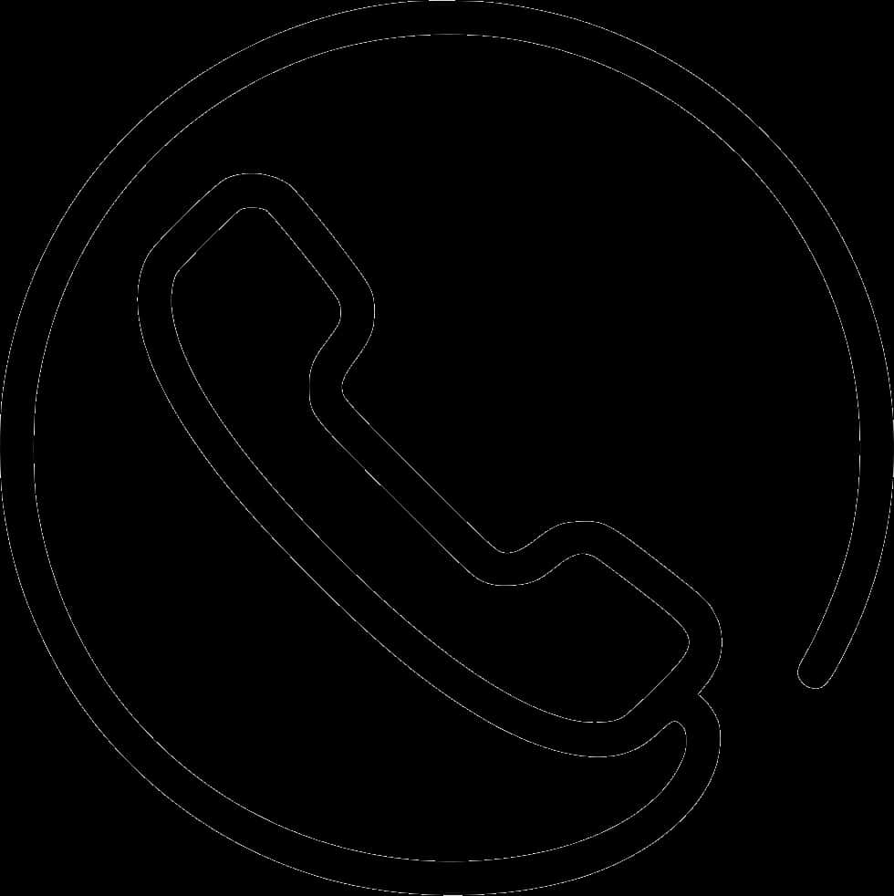 Black Phone Icon Outline PNG image
